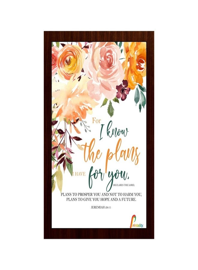 Printality Bible Verse I Know The Plans For You Wall Art Photo Frame, Wall Decor for Scripture Wall Print, Religious Frame for Decoration Living Room, Bedroom, Hall Poster-(Size-23.5 x 31.5cm) - Image 1